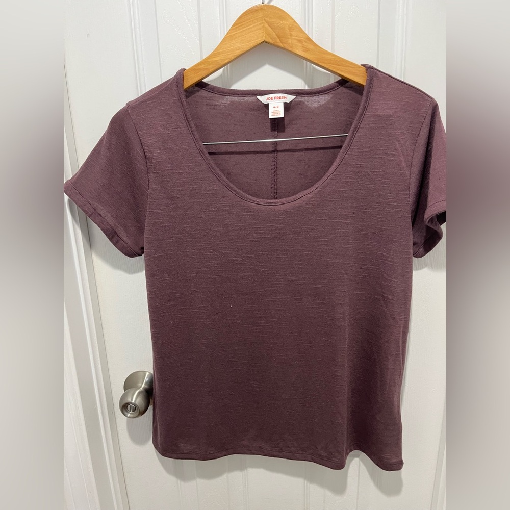 JOE FRESH LINEN BLEND TEE MEDIUM IN EXCELLENT CONDITION